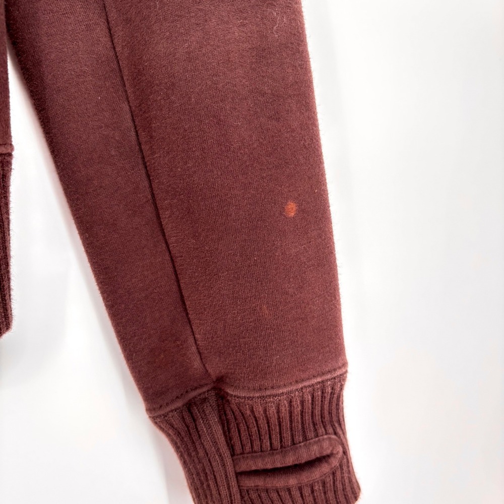 Roots Canada Full Zip Track Jacket Sz S Brown Retro Y2K Stretch Knit Thumb Holes - Picture 5 of 14